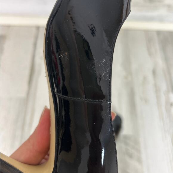 Cole Haan Women’s 7.5 Black Patent Leather Peep Toe Pumps Work Heels NEW - Picture 7 of 8